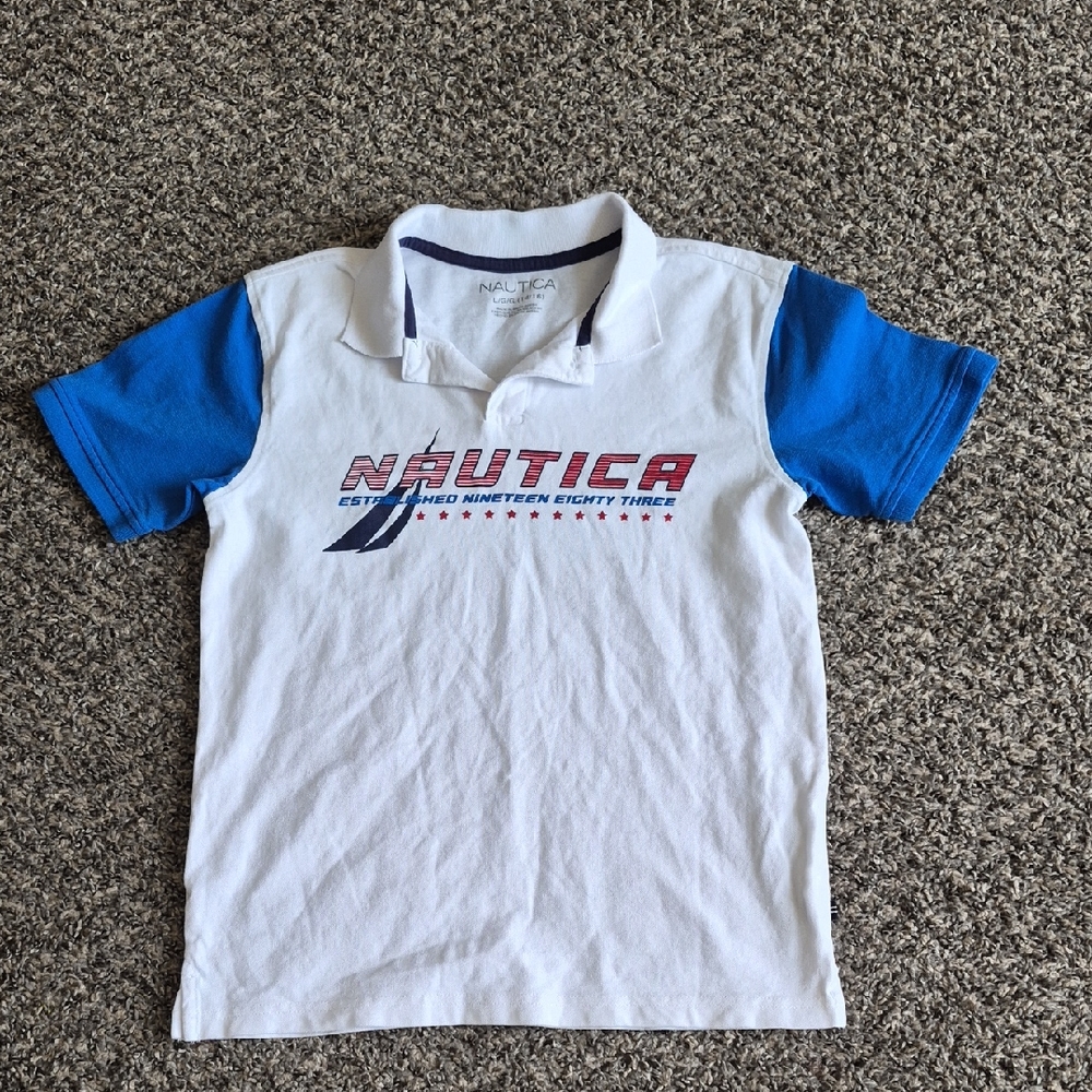 Nautica Boys' White & Blue Polo Shirt